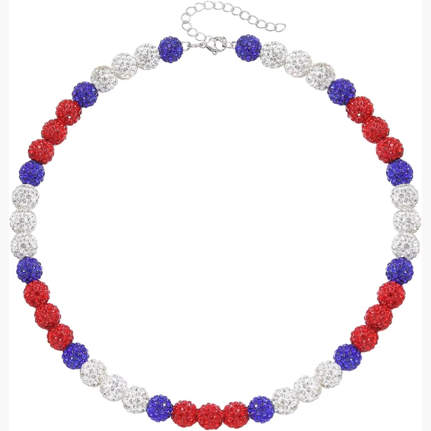 Baseball Beaded Chain Necklace for Men,Bling Ice Collection Baseball Necklace Gifts for Boys Baseball Team Lovers,18Inch(45Cm)