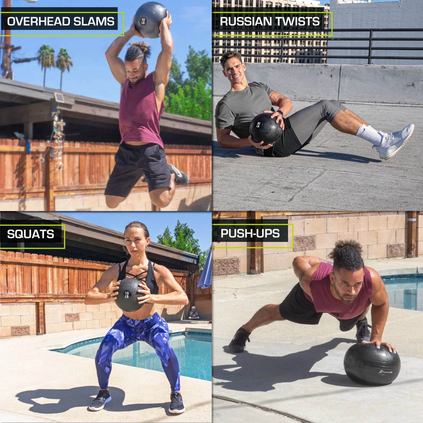 Classic Slam Medicine Balls W/ Smooth Grip for Weighted Workouts,10 Lb