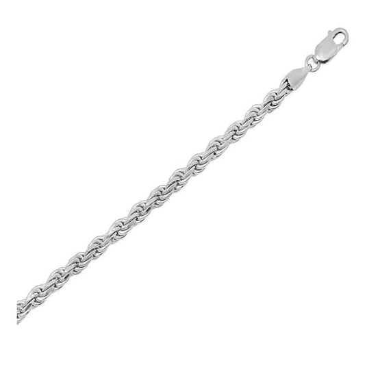 .925 Sterling Silver 2 Mm Italy Diamond-Cut Rope Chain