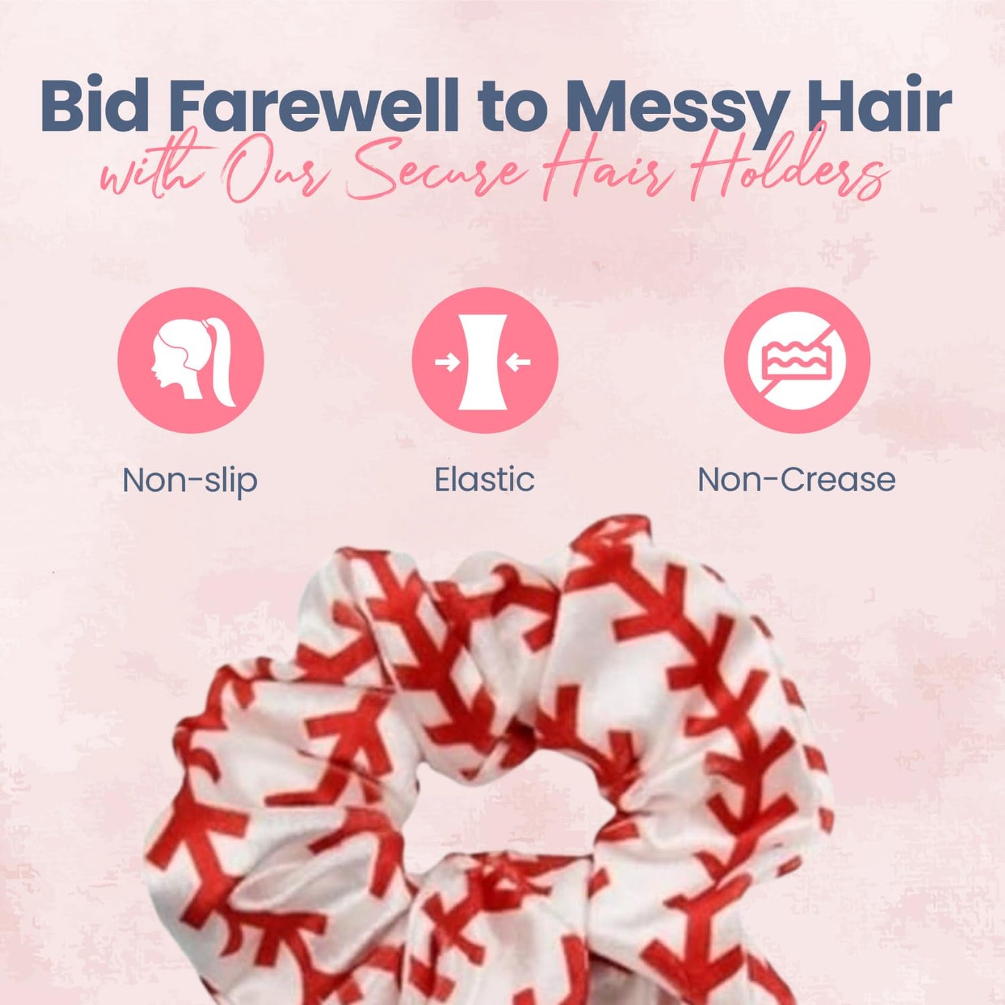 - Baseball Scrunchie, Baseball Hair Accessories, Baseball Premium Velvet, No Crease Hair Elastic, Gift for Players and Team, Hair Accessories for Women