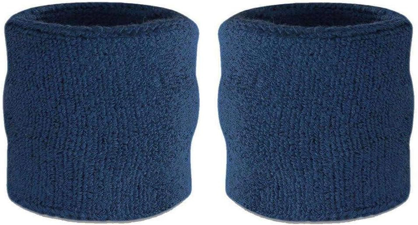 Wrist Sweatbands, Absorbent and Breathable Thick Cotton Bands for Working Out, Gymnastics, Basketball, Tennis, and Football, Multiuse Wristbands for Costumes and Cosplay