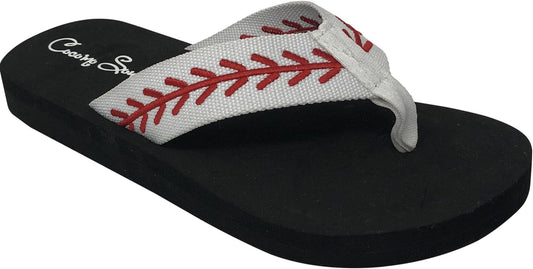Baseball Flip Flops | Embroidered Slippers for Women | Baseball Mom Sandals