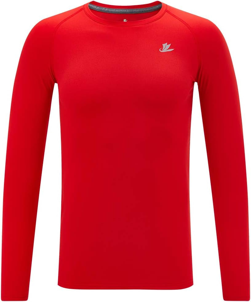 Youth Boys Compression Shirt Long Sleeve Football Baseball Undershirt Quick Dry Kids Sports Baselayer Crewneck