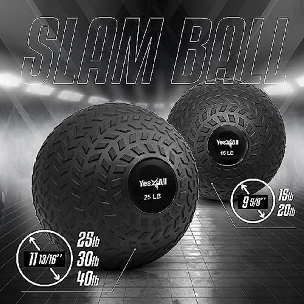 Slam Balls, 10-40Lb Medicine Ball Weight, Durable PVC Sand Filled Workout Dynamic Medicine Ball for Core Strengthen
