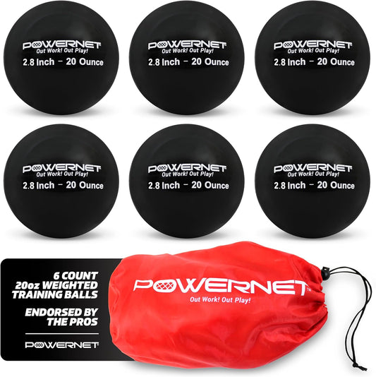 Weighted Baseballs for Hitting Training, Baseball Training Equipment for Throwing & Batting, Build Muscle & Strength, 6 Balls 2.8" 12-20 Oz
