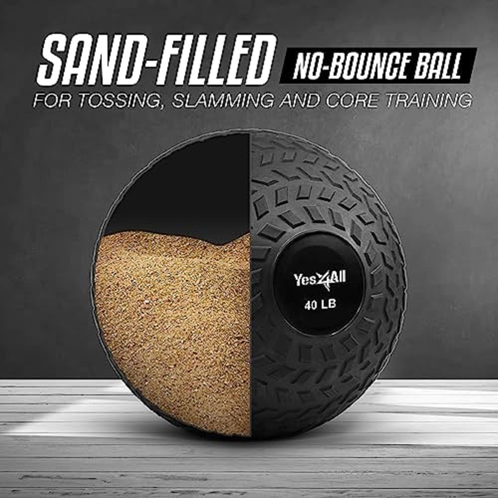 Slam Balls, 10-40Lb Medicine Ball Weight, Durable PVC Sand Filled Workout Dynamic Medicine Ball for Core Strengthen