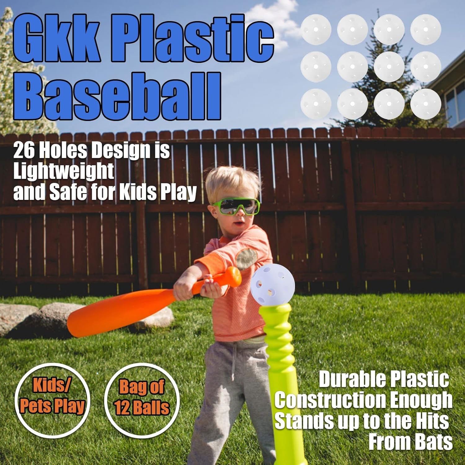 Plastic Baseballs 12 Pack Practice Balls 9 Inch Softball Training Baseballs for Hitting Pickleball Indoor Lightweight Hitting Baseball Batting Balls Outdoor
