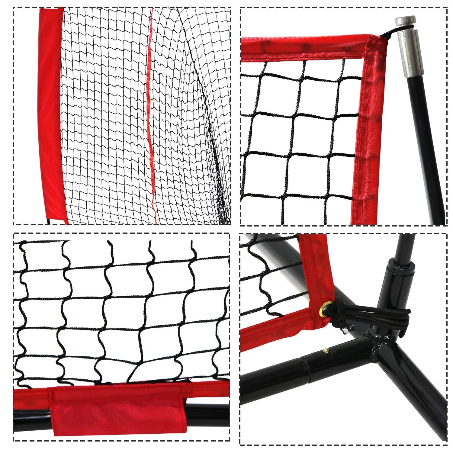 7 Ft. 7 Ft. Baseball Softball Practice Net Hitting Batting Catching Pitching Training Net with Carry Bag & Metal Bow Frame, Backstop Screen Equipment Training Aids