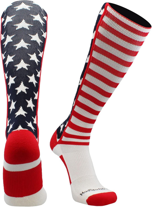 USA American Flag Stars and Stripes Socks for Baseball Softball Football Youth and Adult Boys Girls Men Women