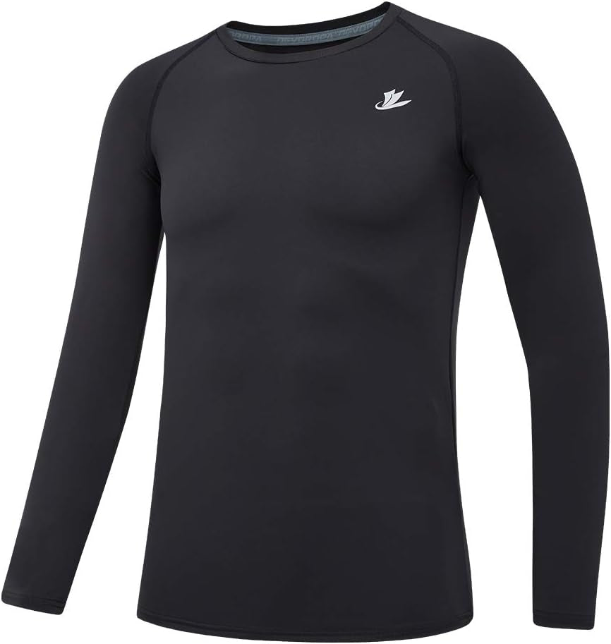 Youth Boys Compression Shirt Long Sleeve Football Baseball Undershirt Quick Dry Kids Sports Baselayer Crewneck