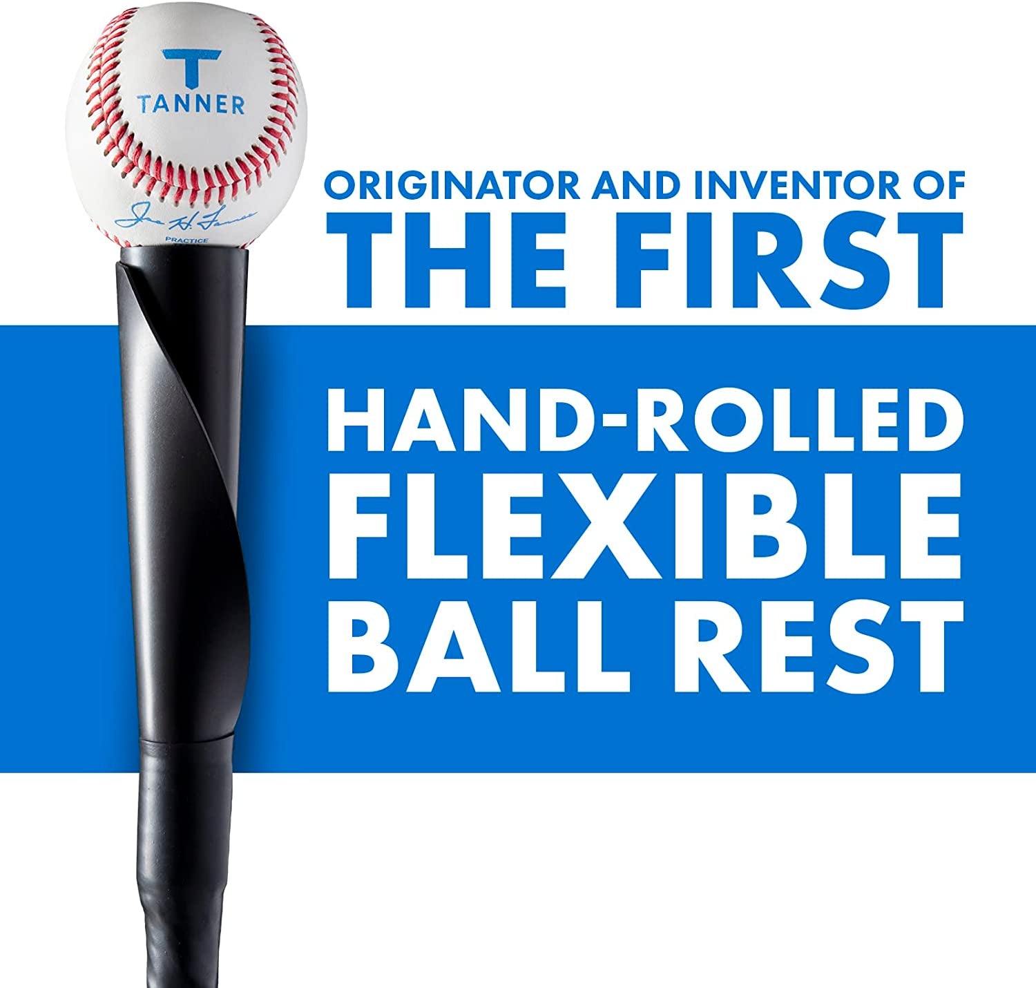 Tee the Original Professional Baseball Tee Softball Adult Batting Tee. Weather Resistant Composite Base, Hand-Rolled Flexible Rubber Ball Rest, Adjust: 26" to 43", Durable Rugged Steel Stem