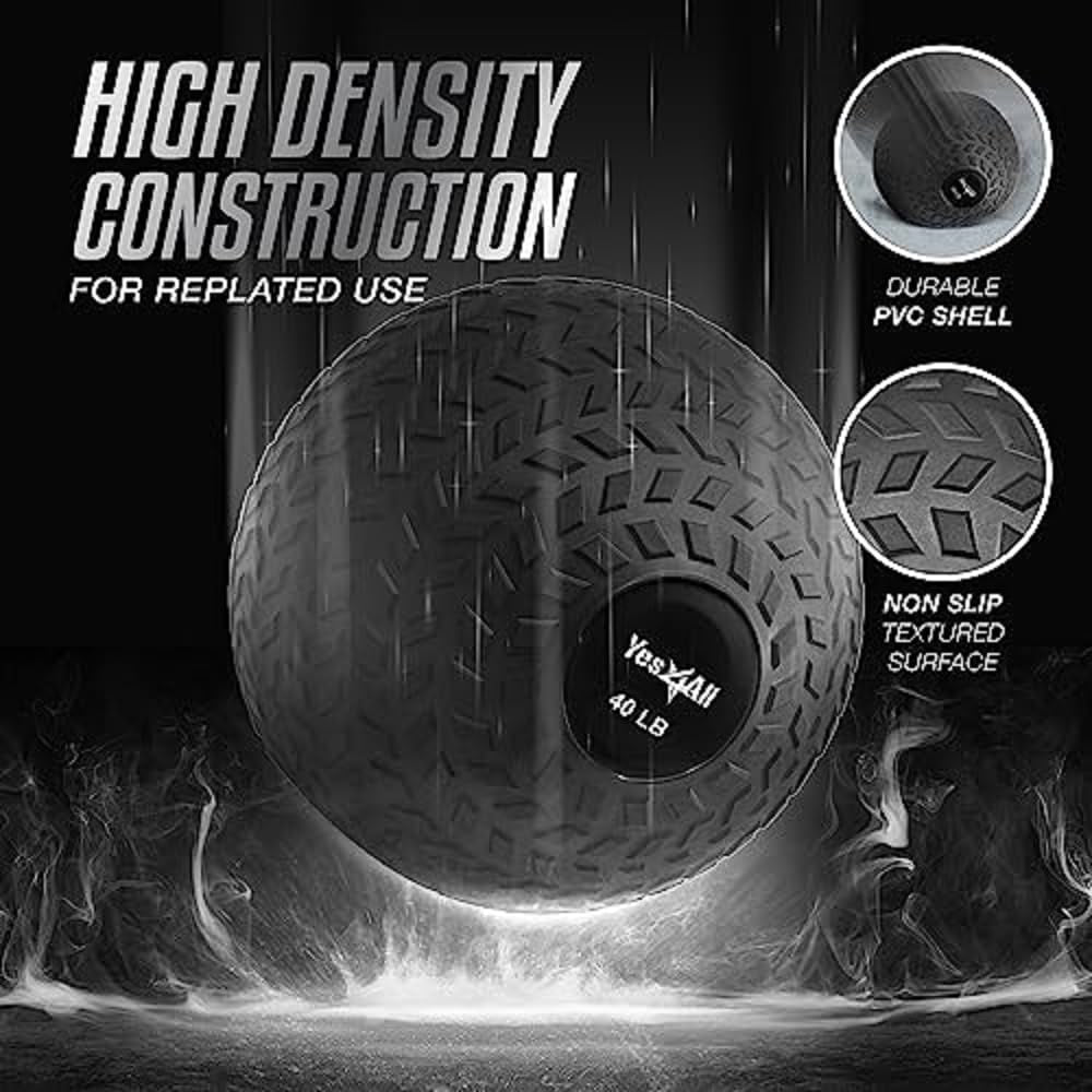 Slam Balls, 10-40Lb Medicine Ball Weight, Durable PVC Sand Filled Workout Dynamic Medicine Ball for Core Strengthen