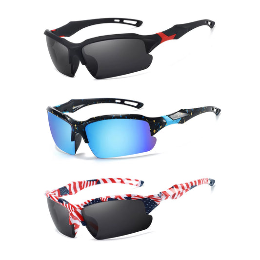 3 Pairs Brand New Sunglasses Men Women Sun Glasses Fishing Eyewear UV400 Cycling Hiking Baseball Softball Outdoor Sport Goggles