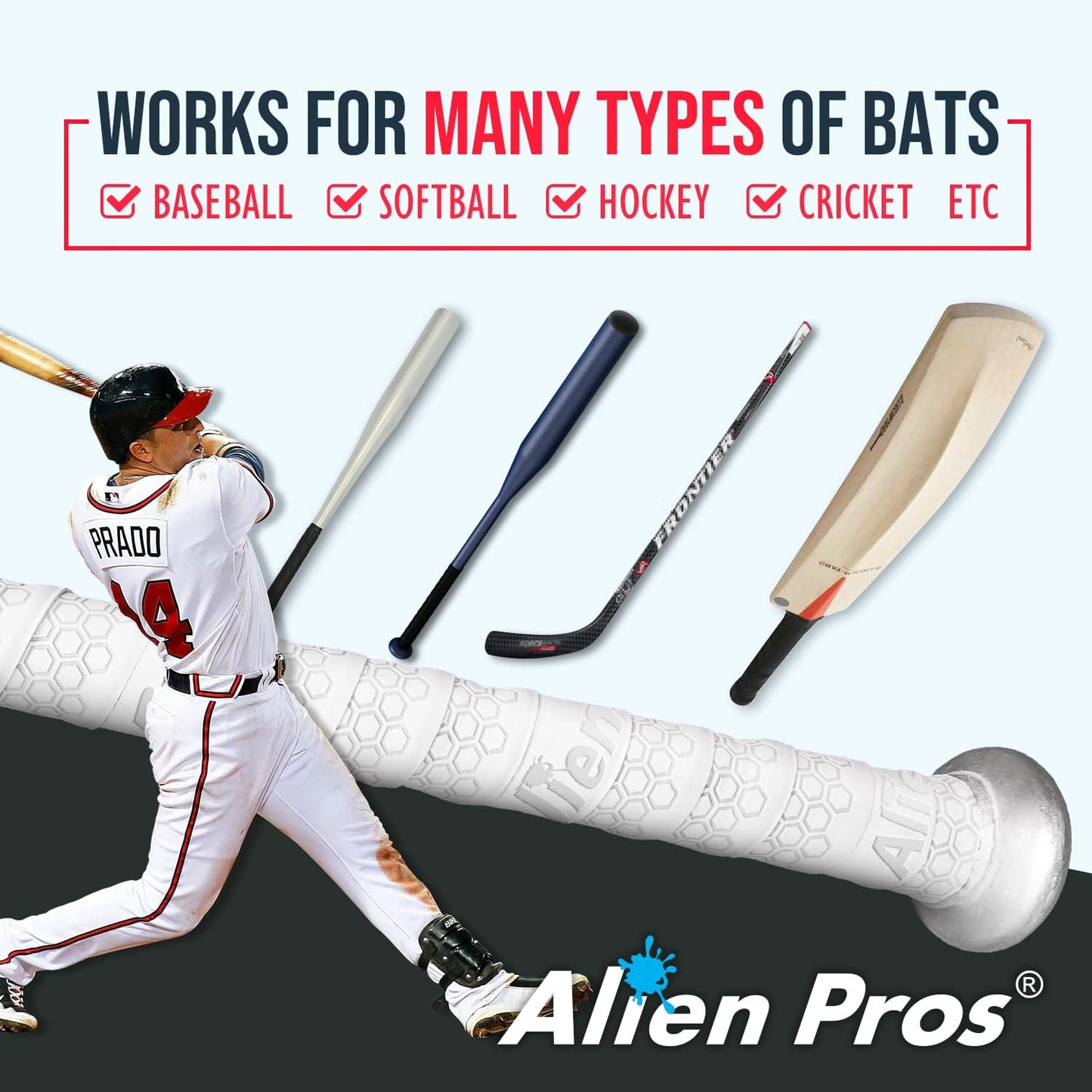 Bat Grip Tape for Baseball 1.1 MM (2 Pack) - Precut and Pro Quality Bat Tape - Wrap Your Bat for an Epic Home Run - Replacement for Old Baseball Bat Grip