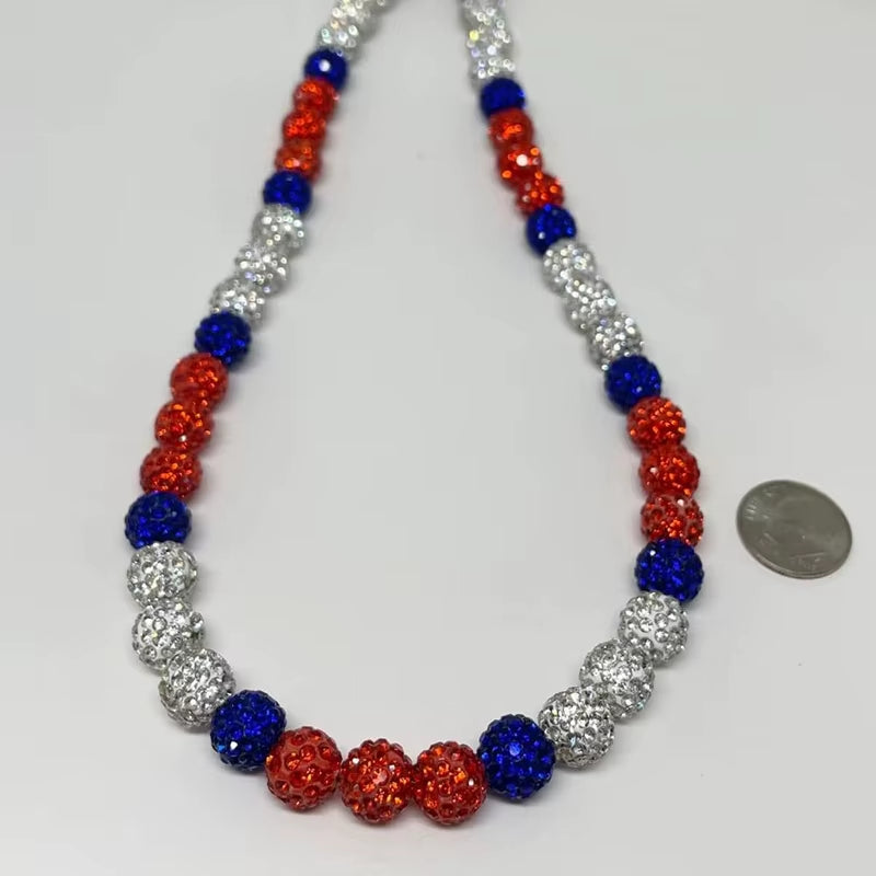 Baseball Necklace for Men Bling Baseball Necklace Rhinestone Ball Beaded Necklace Baseball Players Lovers Inspired Jewelry