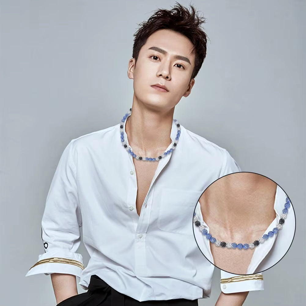Baseball Necklace Rhinestones Disco Ball Clavicle Chain Accessory for Athletes and Music Lovers N2F5
