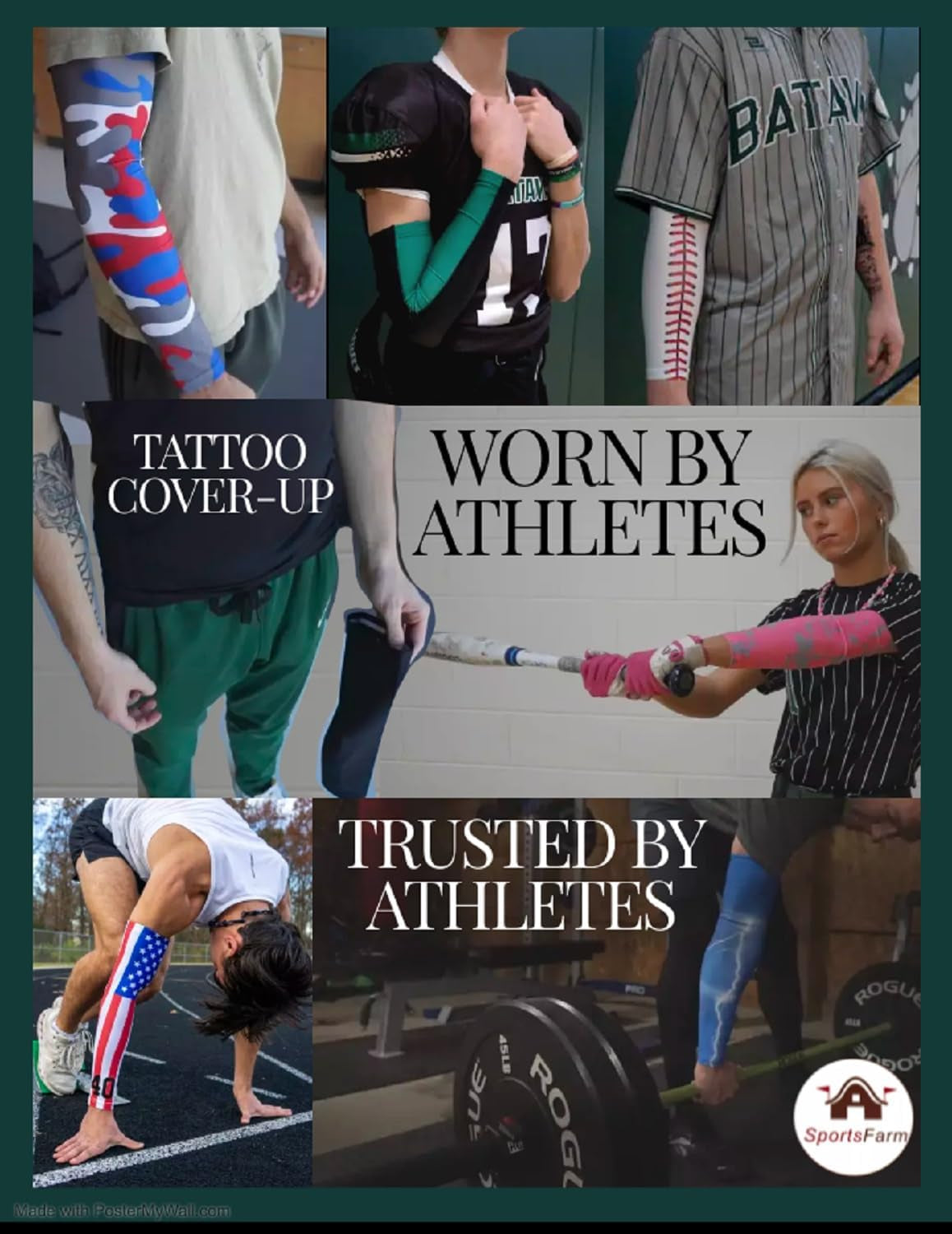 Youth & Adult Sizes Moisture Wicking Compression Arm Sleeve (1 Sleeve) (Over 100 Colors Available in Our Store)