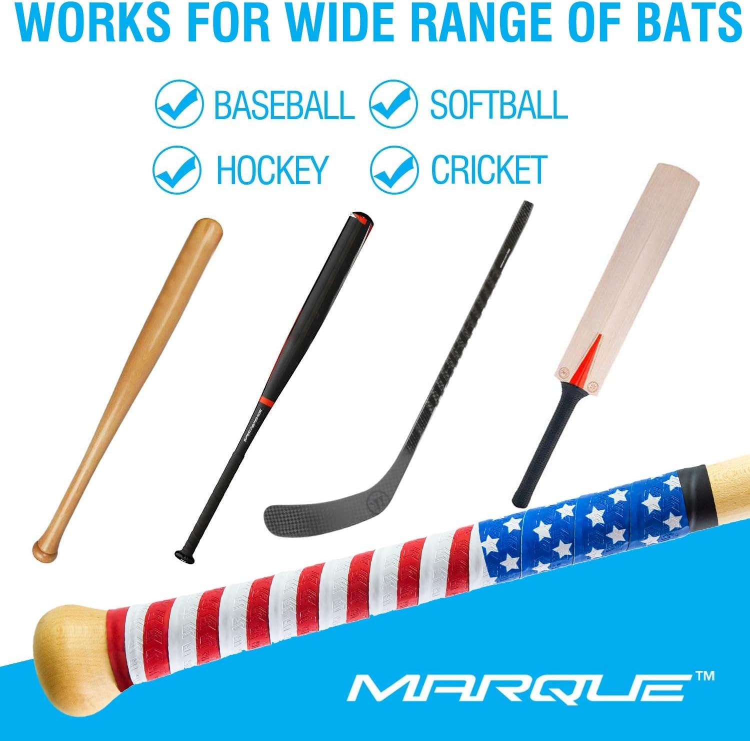 Tacky Bat Grip Tape – 1.2Mm Thick Bat Grip Tape to Wrap Baseball and Softball Bats – Finished Tape Included