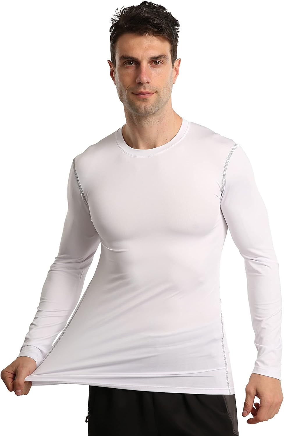 3 Pack Compression Shirts for Men Long Sleeve Football Undershirt Athletic Dry Shirts Performance Workout Baselayer