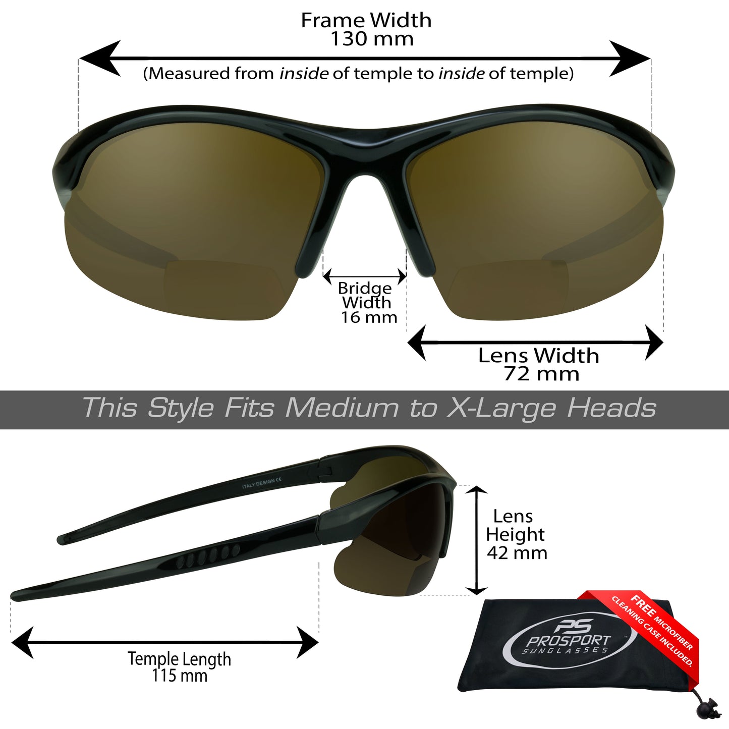 Polarized Bifocal Sunglasses Men Women anti Glare Wrap Around