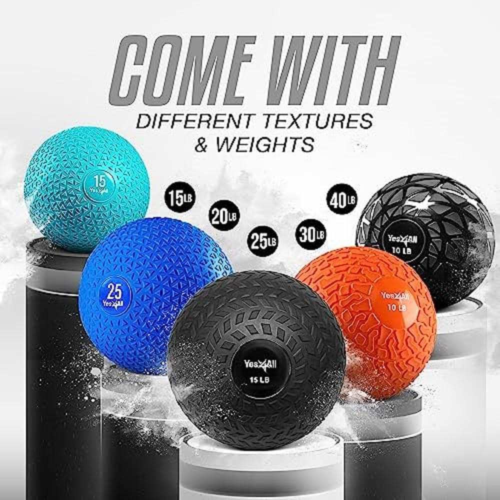 Slam Balls, 10-40Lb Medicine Ball Weight, Durable PVC Sand Filled Workout Dynamic Medicine Ball for Core Strengthen