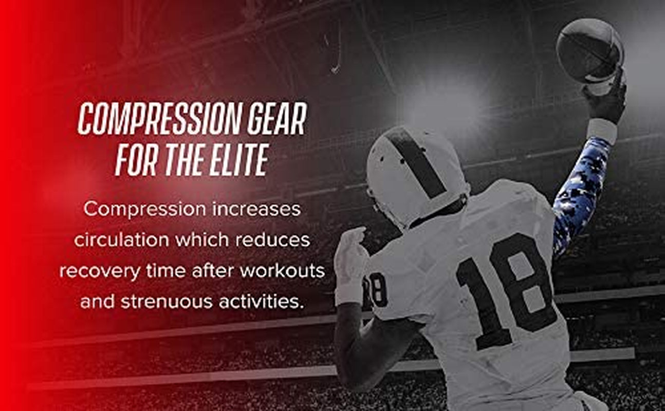 Bucwild Sports Compression Arm Sleeve - Youth & Adult Sizes - Baseball Football Basketball Sports (1 Arm Sleeve)