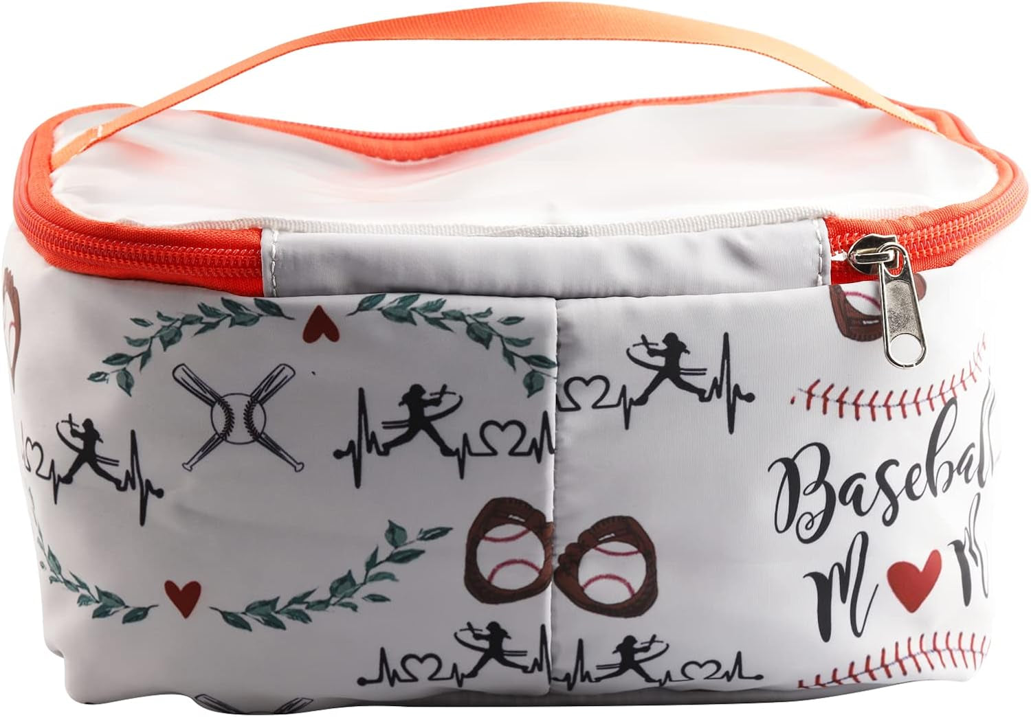 Baseball Mom Zipper Cosmetic Case Baseball Sport Mom Survival Kit Makeup Case Organizer Cosmetic Bag
