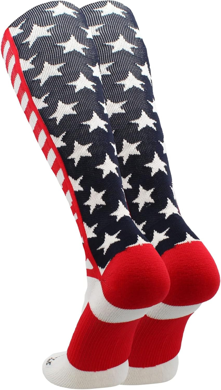 USA American Flag Stars and Stripes Socks for Baseball Softball Football Youth and Adult Boys Girls Men Women