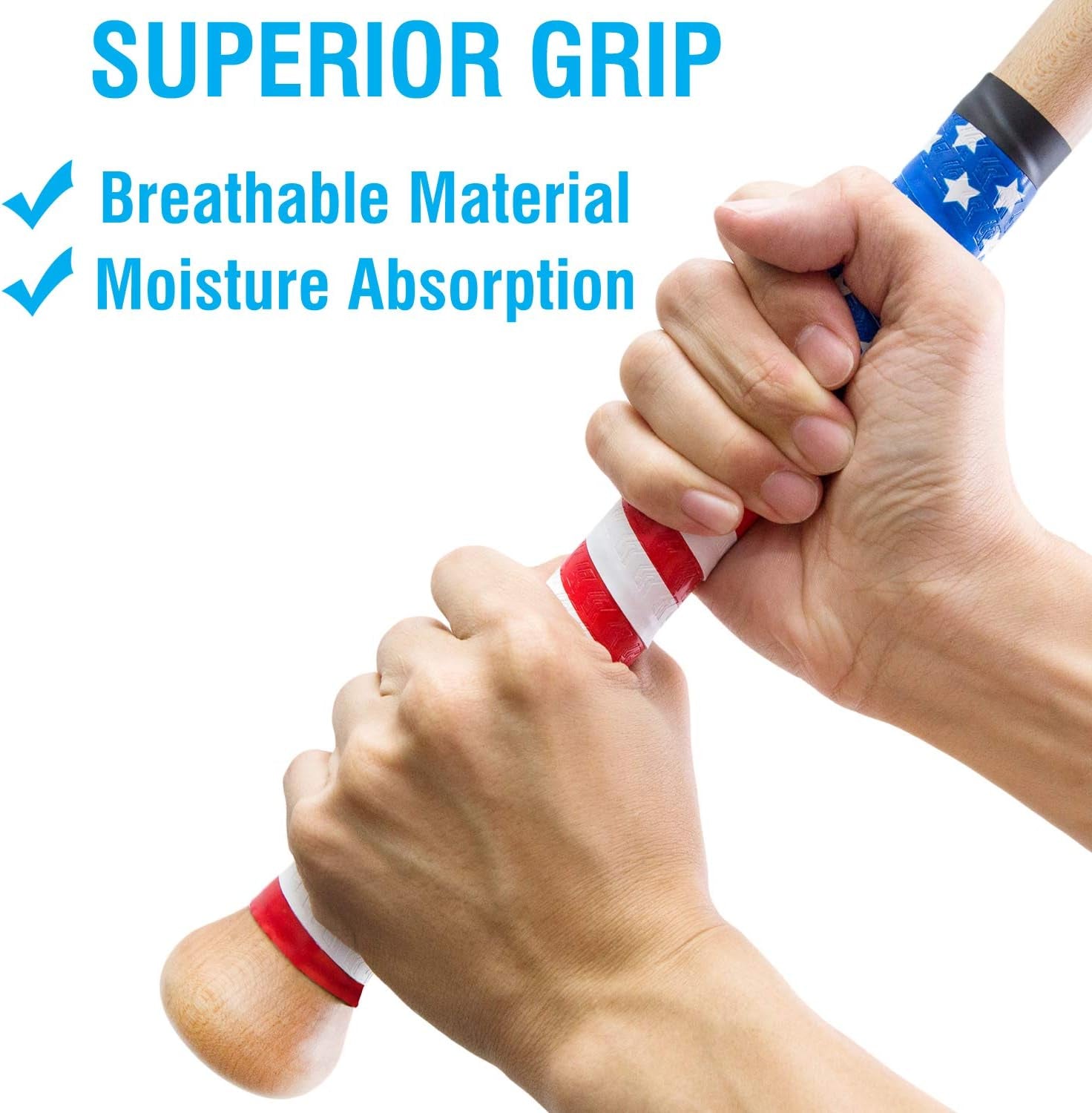 Tacky Bat Grip Tape – 1.2Mm Thick Bat Grip Tape to Wrap Baseball and Softball Bats – Finished Tape Included
