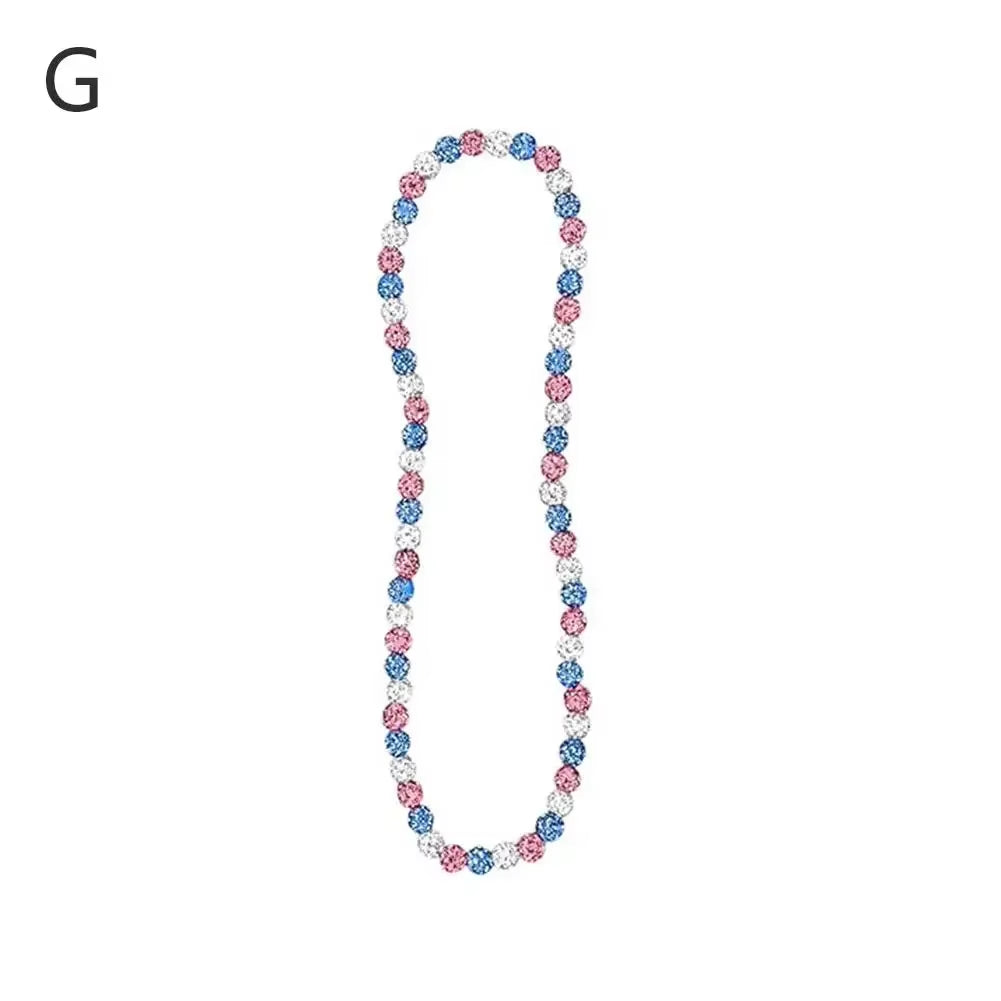 Baseball Necklace Rhinestones Disco Ball Clavicle Chain Accessory for Athletes and Music Lovers N2F5