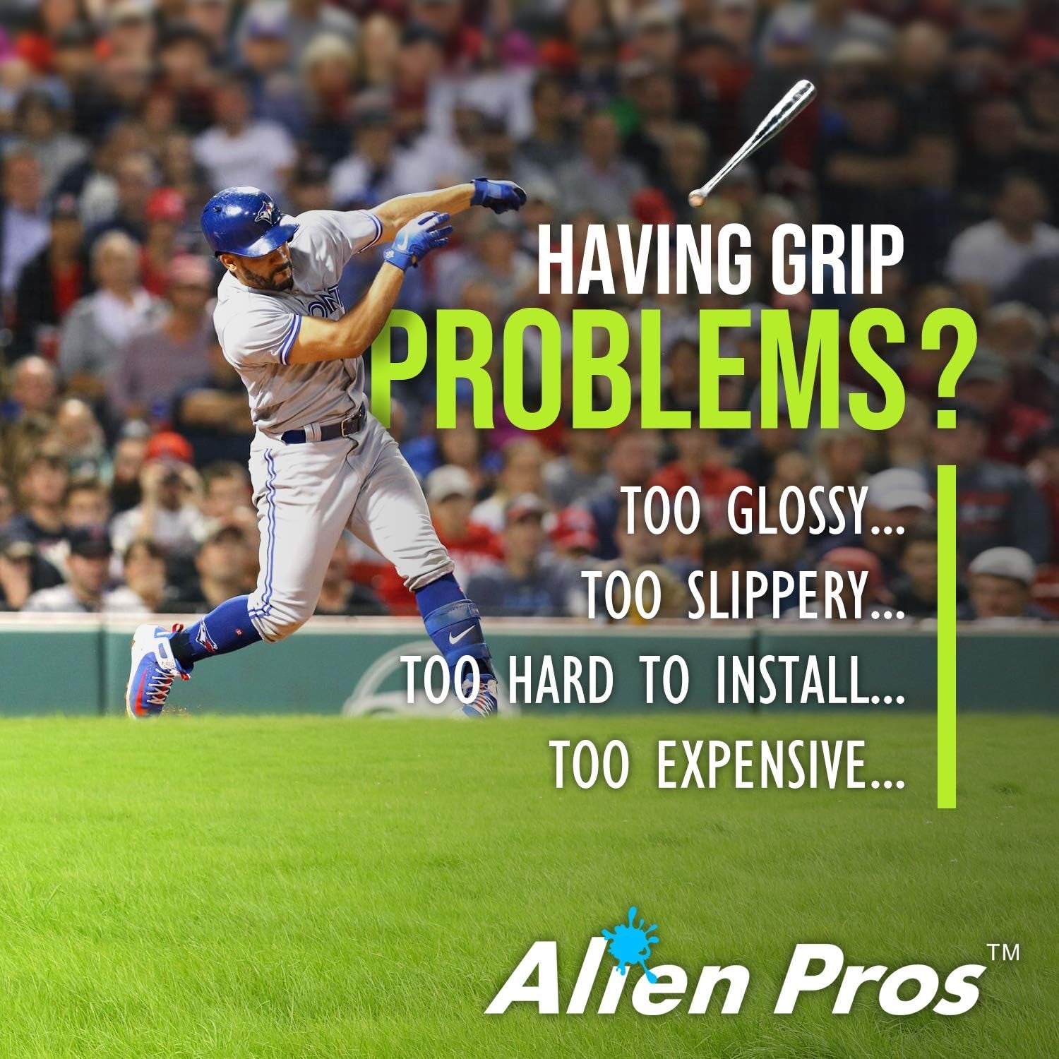 Bat Grip Tape for Baseball 1.1 MM (2 Pack) - Precut and Pro Quality Bat Tape - Wrap Your Bat for an Epic Home Run - Replacement for Old Baseball Bat Grip