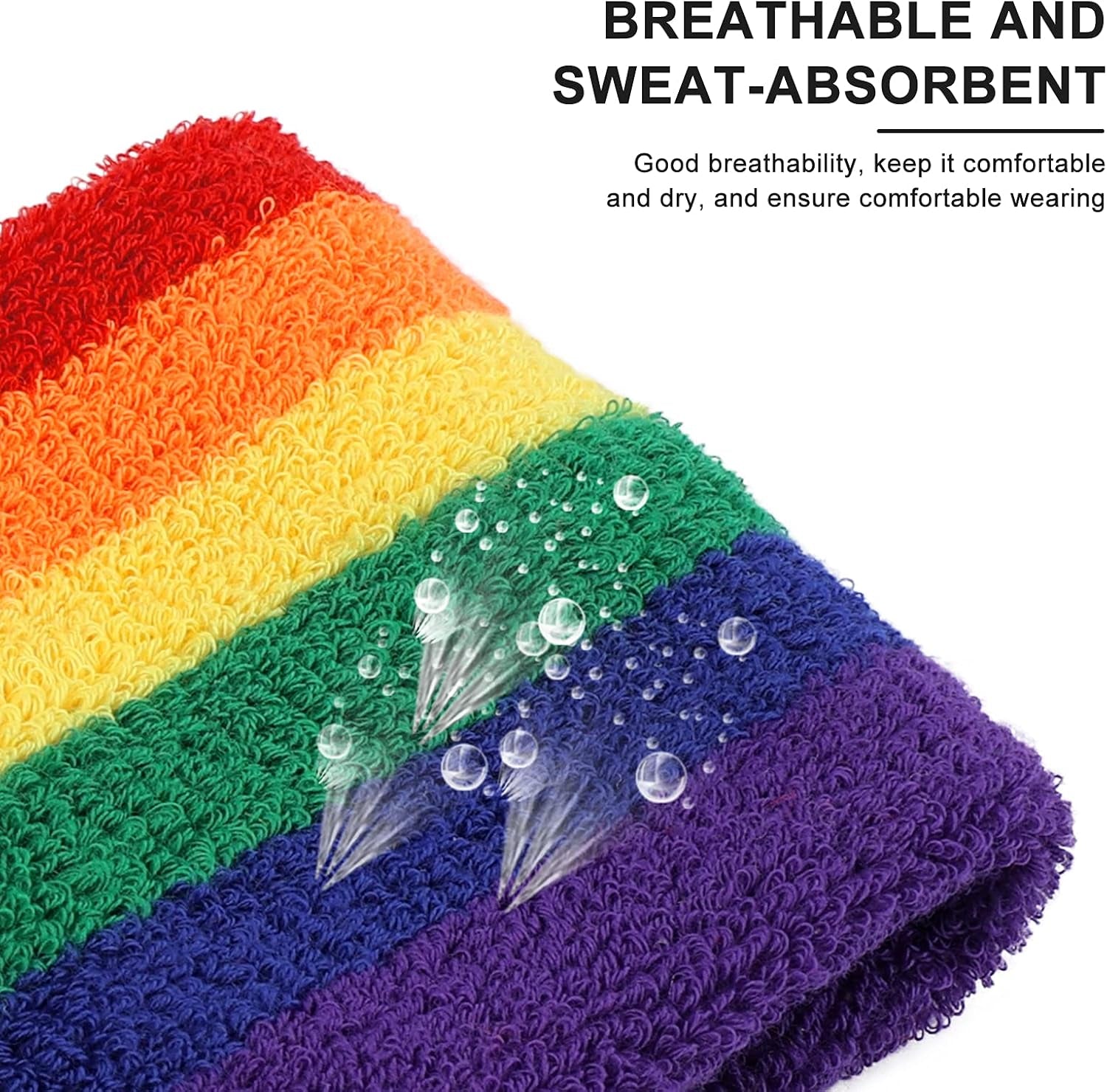 3Pieces Sweatband Set, Including 1 Sports Headband and 2 Sweat Wristbands, Moisture Wicking & Sweat Absorbing, Black, Cotton, Standard, for Men and Women