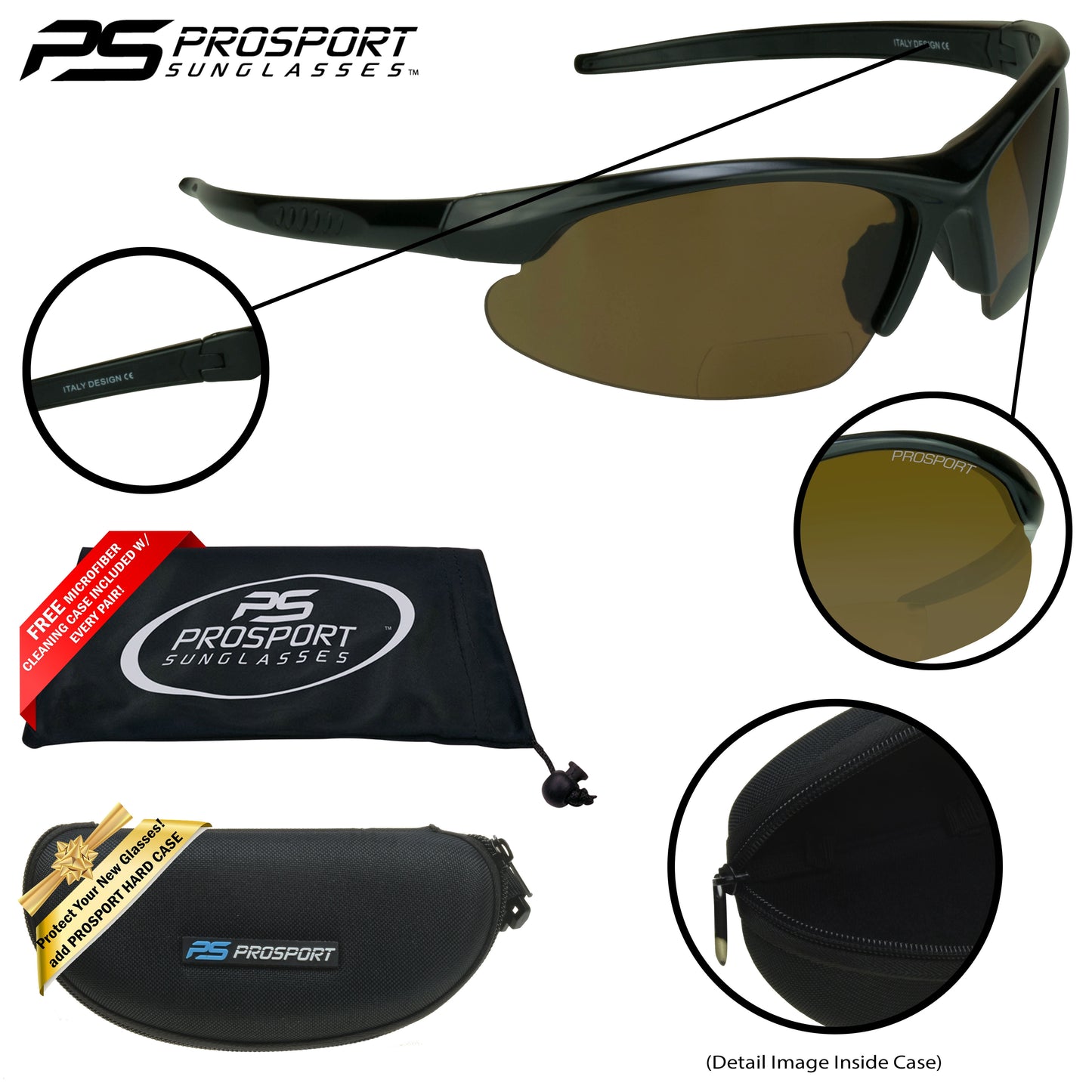 Polarized Bifocal Sunglasses Men Women anti Glare Wrap Around