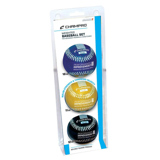 Sports Advanced Weighted Training Baseball Set of 3 Balls; 10, 11, and 12 Oz