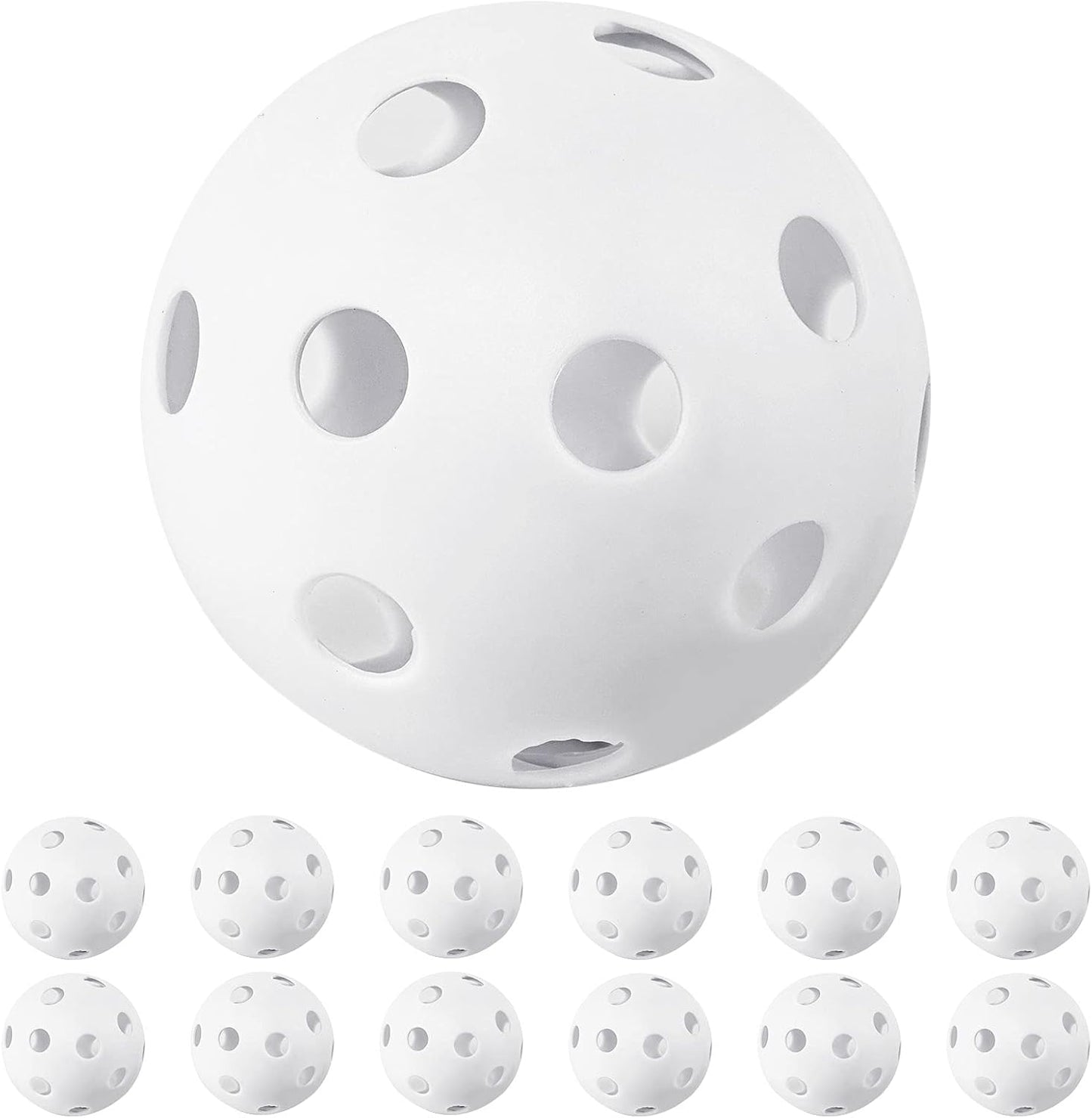Plastic Baseballs 12 Pack Practice Balls 9 Inch Softball Training Baseballs for Hitting Pickleball Indoor Lightweight Hitting Baseball Batting Balls Outdoor
