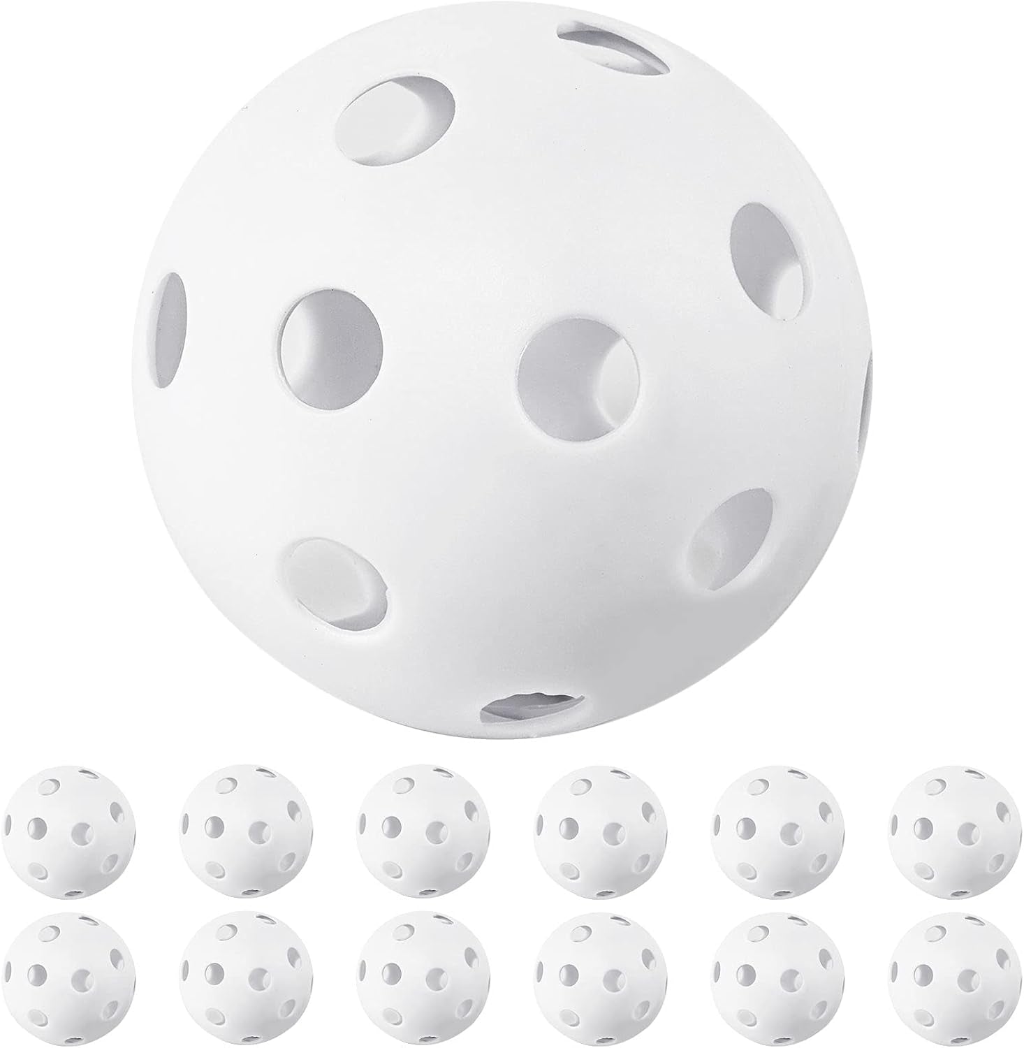 Plastic Baseballs 12 Pack Practice Balls 9 Inch Softball Training Baseballs for Hitting Pickleball Indoor Lightweight Hitting Baseball Batting Balls Outdoor