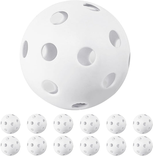 Plastic Baseballs 12 Pack Practice Balls 9 Inch Softball Training Baseballs for Hitting Pickleball Indoor Lightweight Hitting Baseball Batting Balls Outdoor