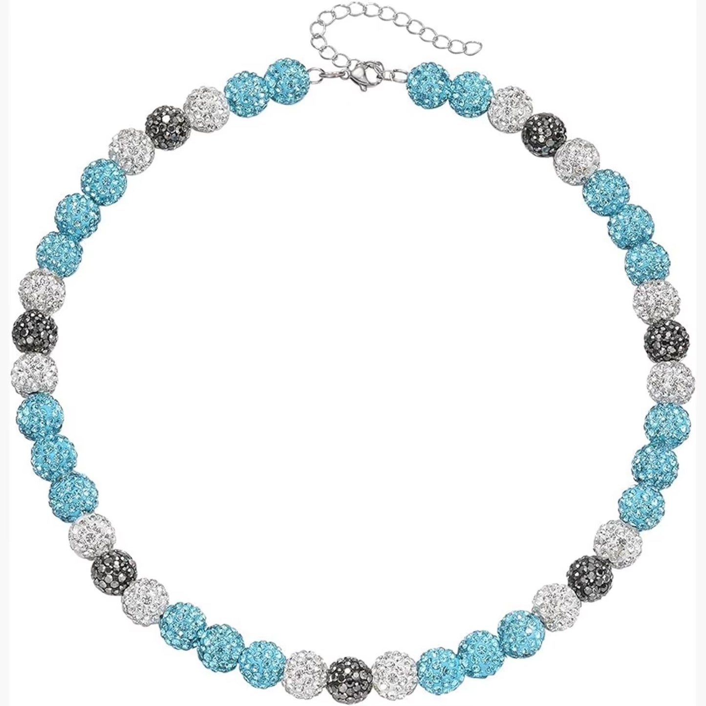 Baseball Beaded Chain Necklace for Men,Bling Ice Collection Baseball Necklace Gifts for Boys Baseball Team Lovers,18Inch(45Cm)