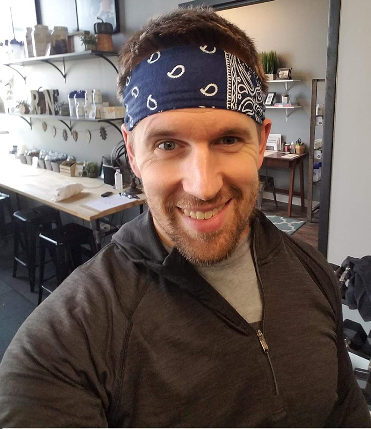 Headbands Tie on Headband for Women Men Running Athletic Hair Head Band Elastic Sports Sweat Basketball Sweatband Stetchy Yoga Workout Sweatbands Adjustable Non-Slip Moisture Wicking