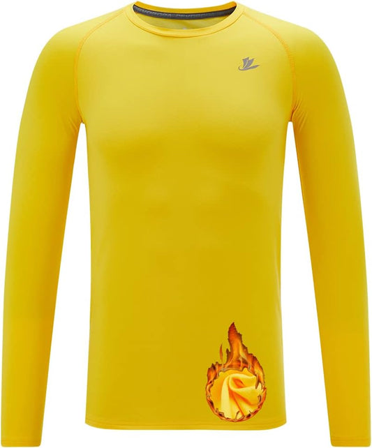 Youth Boys Compression Thermal Shirt Long Sleeve Fleece Baselayer Soccer Baseball Undershirt