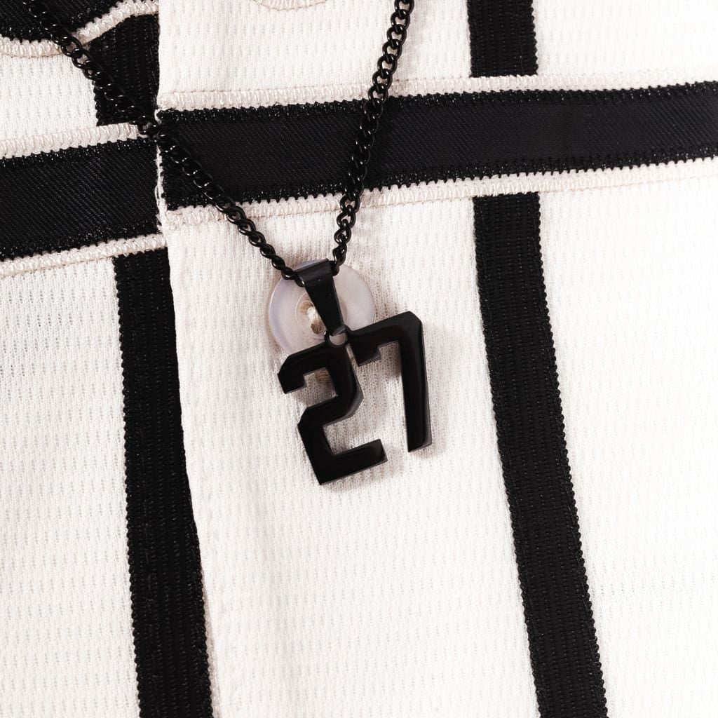Number Pendant Necklace - Black