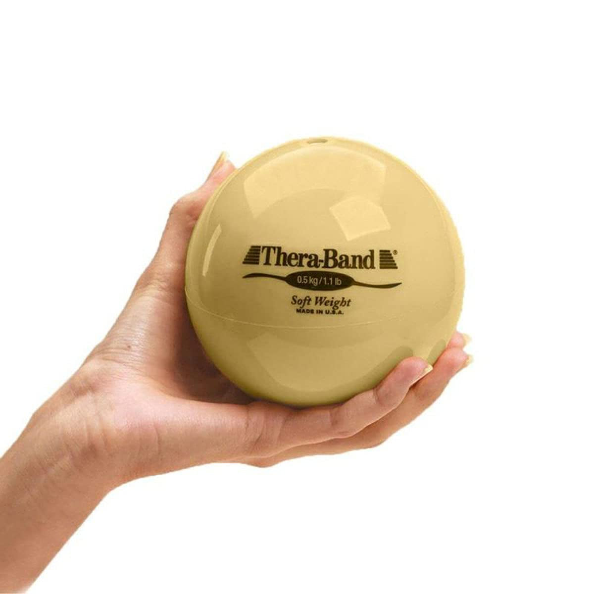 Soft Weight, 4.5" Diameter, Weighted Balls for Baseball, Weighted Balls for Softball, Hand Held Ball Shaped Isotonic, Shoulder Strength, Rotator Cuff & Throwing Trainer, Tan, 1.1LB