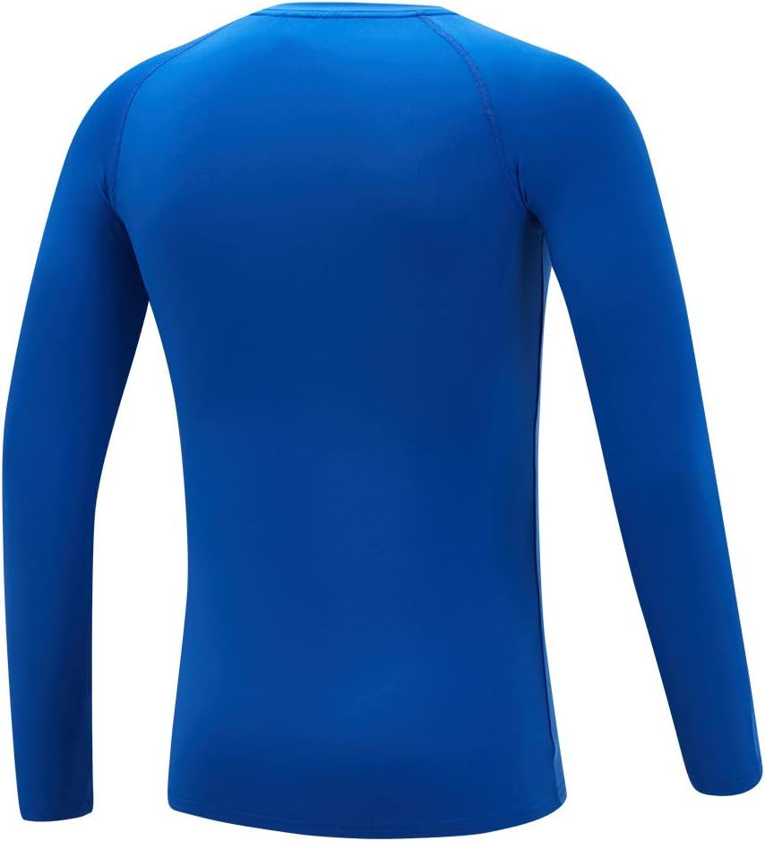 Youth Boys Compression Shirt Long Sleeve Football Baseball Undershirt Quick Dry Kids Sports Baselayer Crewneck