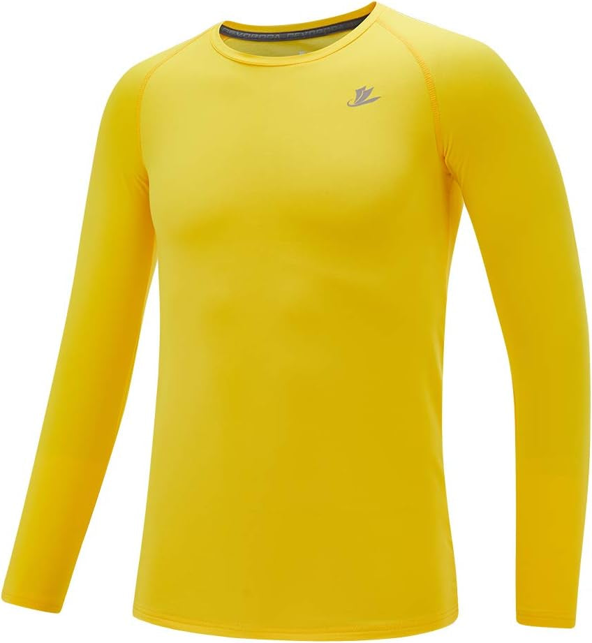 Youth Boys Compression Thermal Shirt Long Sleeve Fleece Baselayer Soccer Baseball Undershirt