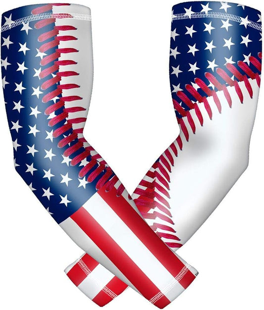 Elbow Compression Arm Sleeve for Men & Women 2Pcs/Pack Youth & Adult 6 Sizes Baseball Football Basketball Sports