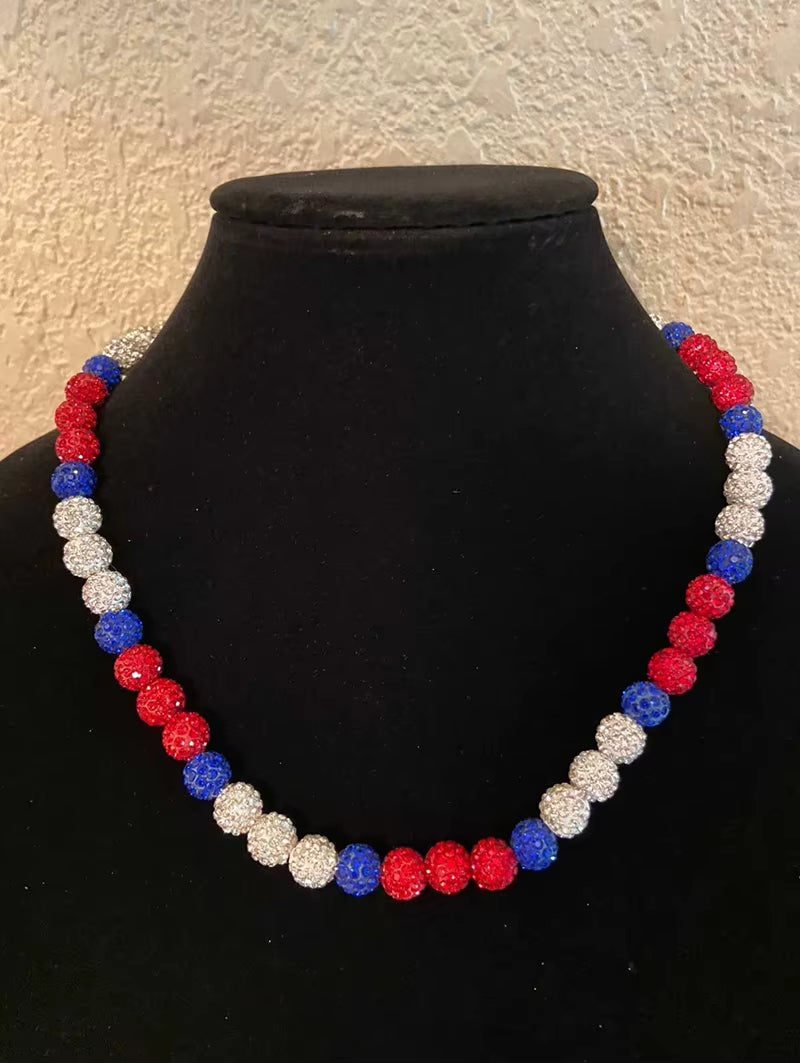 Baseball Necklace for Men Bling Baseball Necklace Rhinestone Ball Beaded Necklace Baseball Players Lovers Inspired Jewelry