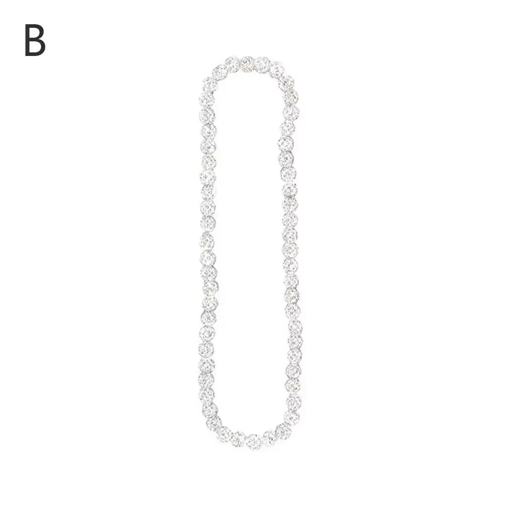 Baseball Necklace Rhinestones Disco Ball Clavicle Chain Accessory for Athletes and Music Lovers N2F5