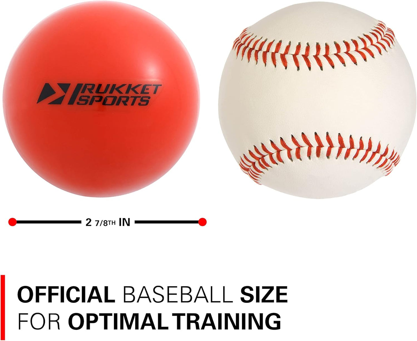 Rukket Pure Power Weighted Baseball/Softball Heavy Training Balls (1 Pound, 2 7/8-Inch), Practice Hitting, Batting and Pitching with Complete Control, Choose 15-Pack, 9-Pack, 3-Pack, or Bucket Holder