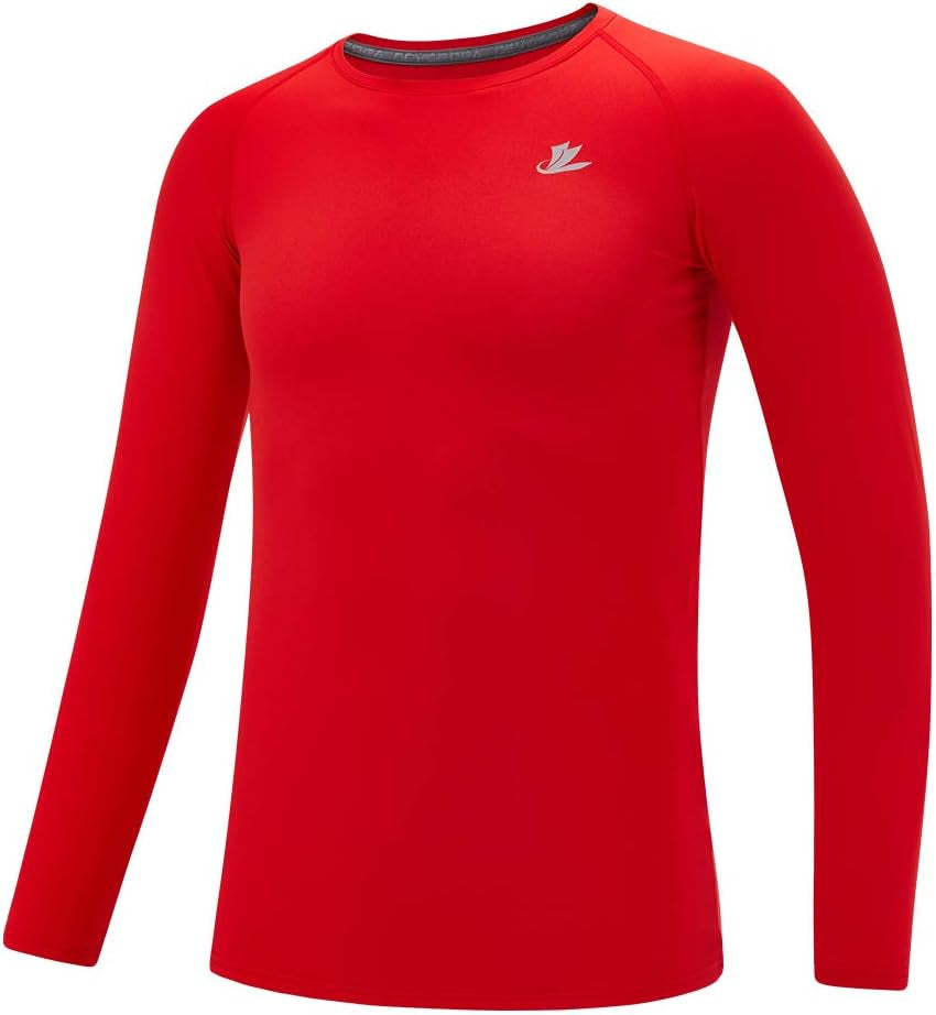 Youth Boys Compression Shirt Long Sleeve Football Baseball Undershirt Quick Dry Kids Sports Baselayer Crewneck