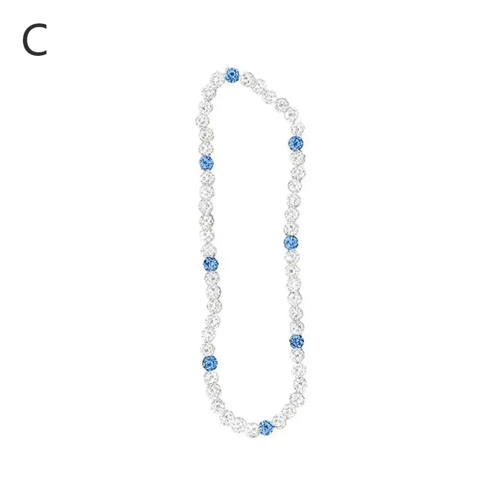 Baseball Necklace Rhinestones Disco Ball Clavicle Chain Accessory for Athletes and Music Lovers N2F5